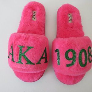 AKA Personalized pink slippers